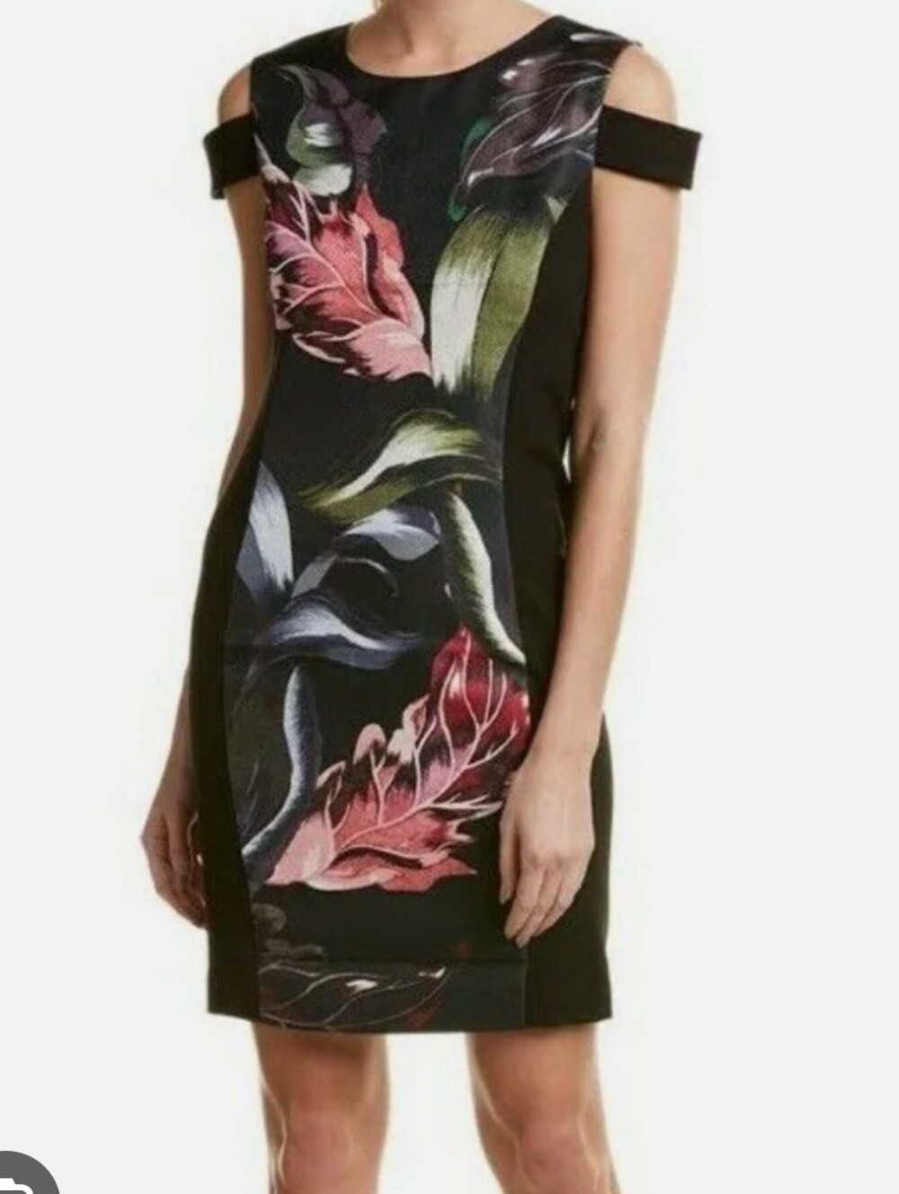 Ted Baker "Eden" cold shoulder sheath dress Sz 10
